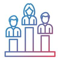 Election Polling Line Gradient Icon vector