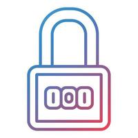 Number Padlock Line Gradient Icon vector