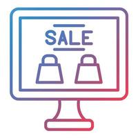Online Sale Line Gradient Icon vector