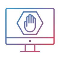 AD Blocker Line Gradient Icon vector