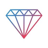 Diamond Line Gradient Icon vector