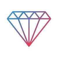 icono de degradado de línea de diamante vector