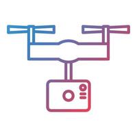 Camera Drone Line Gradient Icon vector