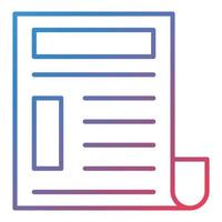 Newspaper Line Gradient Icon vector