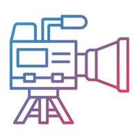 Video Camera Line Gradient Icon vector