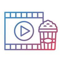 Movie Line Gradient Icon vector