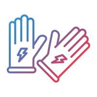 Electrician Gloves Line Gradient Icon vector