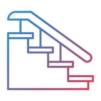 Stairs Line Gradient Icon vector