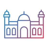 Mosque Line Gradient Icon vector