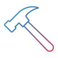 Hammer Line Gradient Icon vector