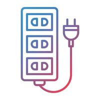 Extension Cord Line Gradient Icon vector