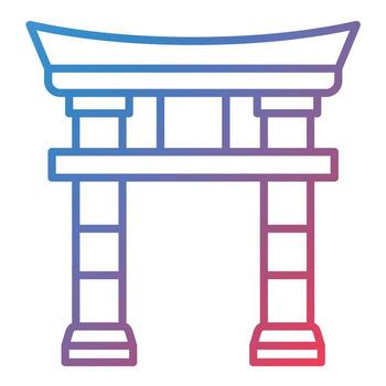 Torii Gate Line Gradient Icon vector