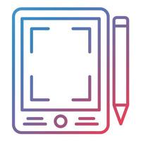 Pen Tablet Line Gradient Icon vector