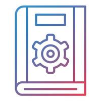 Book Settings Line Gradient Icon vector