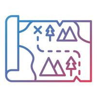 Treasure Map Line Gradient Icon vector