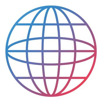 icono de gradiente de línea de globo vector