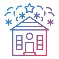 Home Fireworks Line Gradient Icon vector