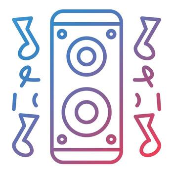 icono de gradiente de línea de altavoz de año nuevo vector