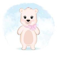 Cute little Bear animal cartoon illustration vector