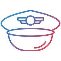 icono de gradiente de línea de sombrero de piloto vector