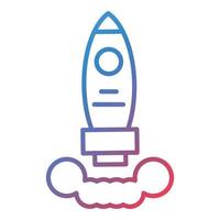 Rocket Line Gradient Icon vector