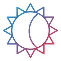 Solar Eclipse Line Gradient Icon vector