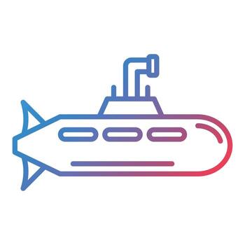 Army Submarine Line Gradient Icon vector