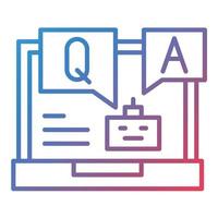 Question and Answer Line Gradient Icon vector