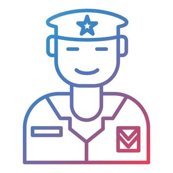 Army Captain Line Gradient Icon vector