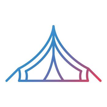 Army Tent Line Gradient Icon vector