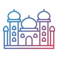 Taj Mahal Line Gradient Icon vector