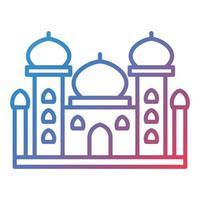 Taj Mahal Line Gradient Icon vector