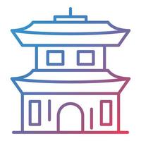 Temple Line Gradient Icon vector