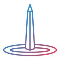 icono de degradado de línea de obelisco de buenos aires vector