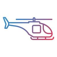 icono de gradiente de línea de helicóptero del ejército vector