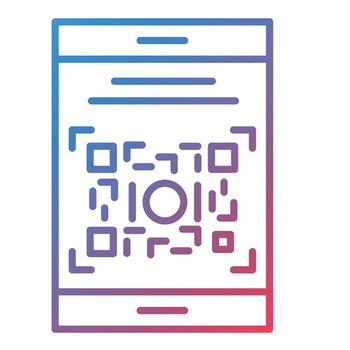 QR Code Line Gradient Icon vector
