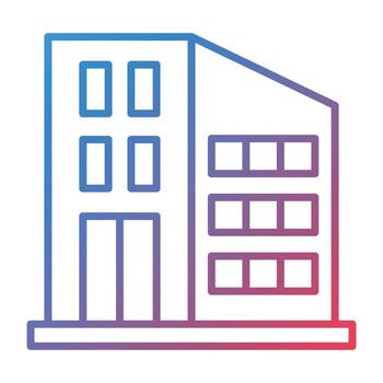 Building Line Gradient Icon vector