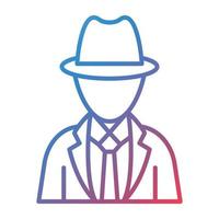 Detective Line Gradient Icon vector