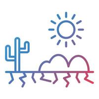 icono de gradiente de línea de clima cálido del desierto vector