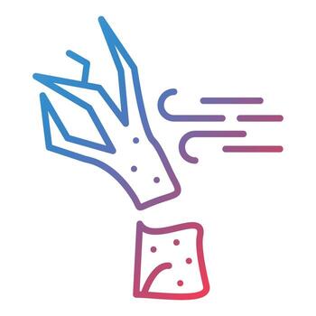 icono de gradiente de línea discontinua de árbol vector