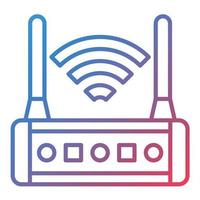 Wifi Router Line Gradient Icon vector