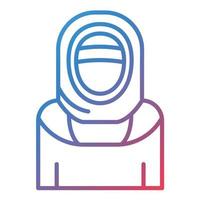 Female Bedouin Line Gradient Icon vector