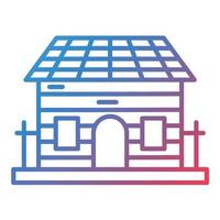 Wooden House Line Gradient Icon vector