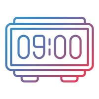 icono de gradiente de línea de reloj digital vector