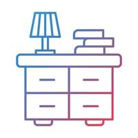 Bedside Table Line Gradient Icon vector