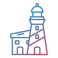 Lighthouse Line Gradient Icon vector