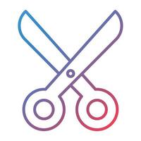 Scissor Line Gradient Icon vector