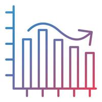 Bell Shaped Graph Line Gradient Icon vector