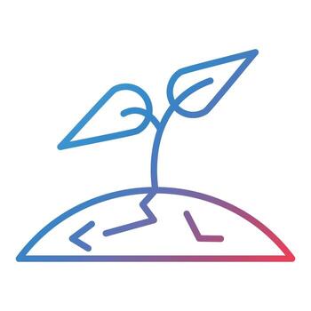 Sprout Line Gradient Icon vector