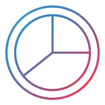 Half Pie Chart Line Gradient Icon vector